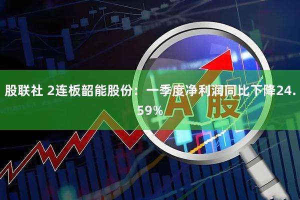 股联社 2连板韶能股份：一季度净利润同比下降24.59%